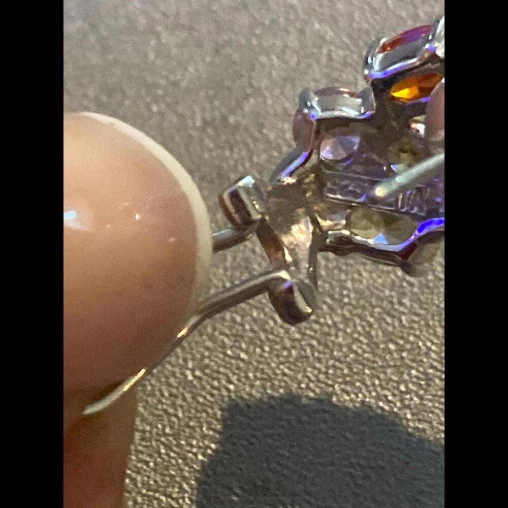 Sterling Multiple Gemstone Stud Earrings - image 3